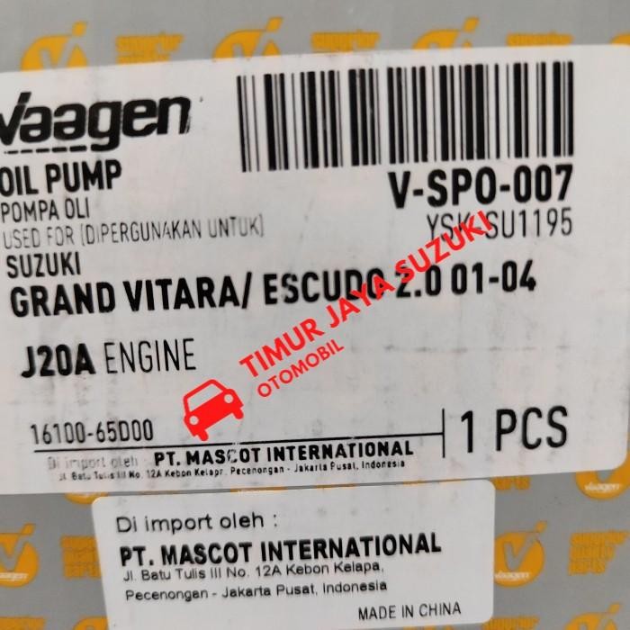 Pompa Oli Escudo 2.0, Grand Vitara 2.0