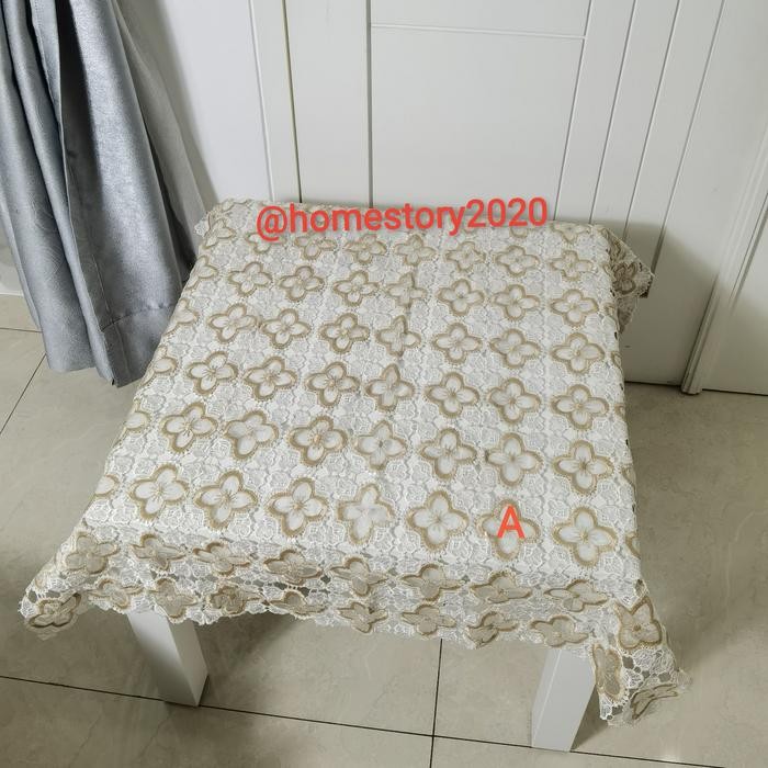 Taplak Meja Tamu Segi empat Bordir Taplak Meja Kotak uk 85x85
