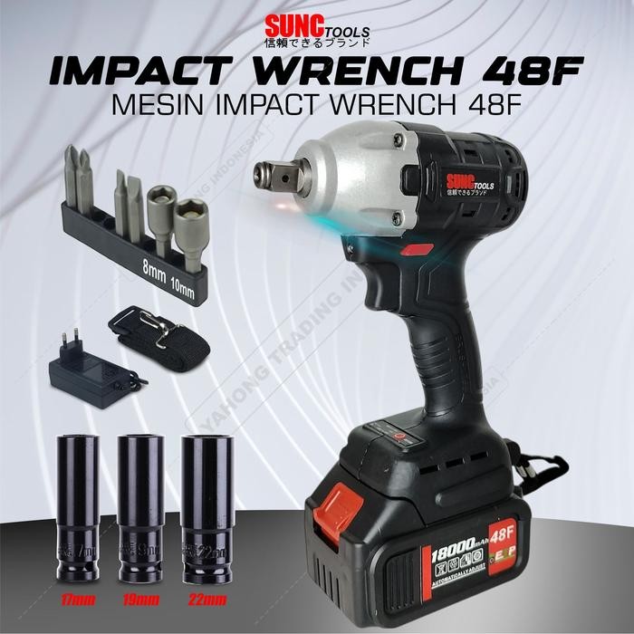 Mesin Impact Wrench Impact Baterai Cordless 48F Sunc Tools