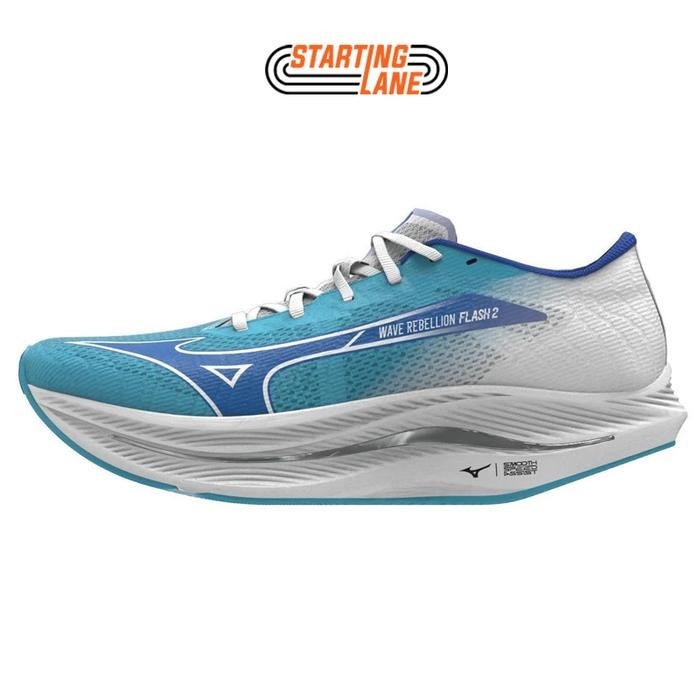 (Allthebest) Sepatu Lari Mizuno Wave Rebellion Flash 2 River Blue Original