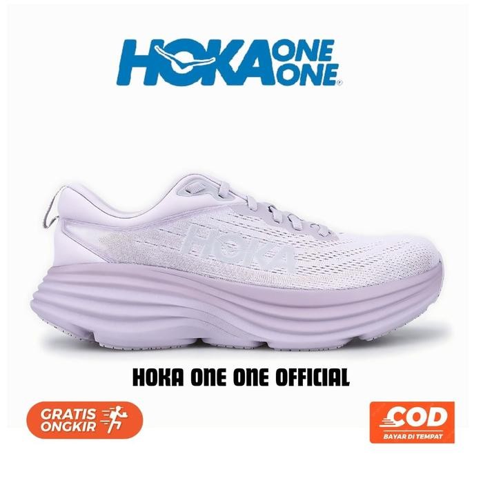 SEPATU HOKA ONE ONE BONDI 8 PURPLE WOMEN'S RUNNING