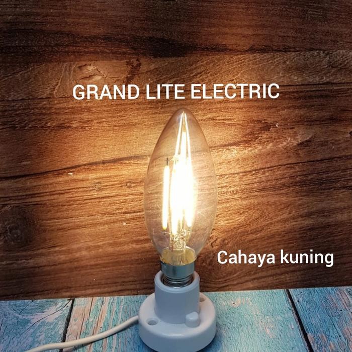 New Lampu LED Edison Filament Bulb C35 Candle E14 Dimmable