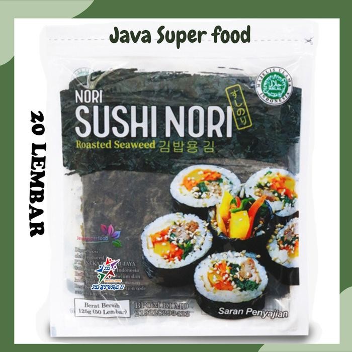 

JAVA SUSHI NORI 20 Lembar Rumput Laut Kimbap Seaweed Halal MUI Food New