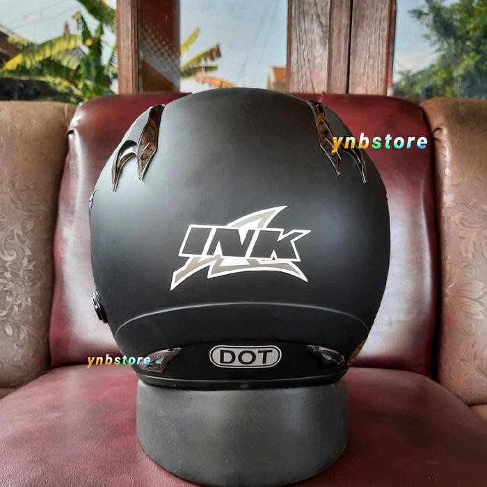 PREMIUM Helm INK Topi CX25 Solid Matt Black Doff Original Ink cx25 Topi Polos Hitam Dop Anti Theft