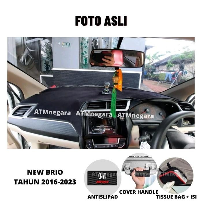 COVER DASHBOARD MOBIL NEW BRIO TAHUN 2016-2023 AKSESORIS PREMIUM ALAS PELINDUNG DASBOR