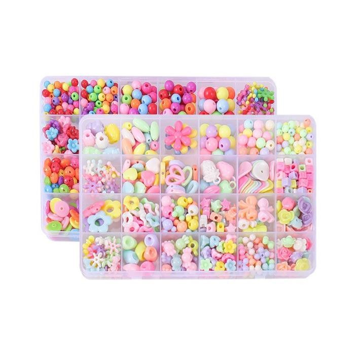 

3D Beaded Diy / Meronce Manik-Manik 3D Diy Bahan Plastik Dengan Tali / Mainan Edukatif Meronce