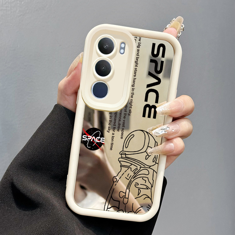 Casing Hp VIVO Y19s Y29 5G Case cermin Softcase pelindung Cesing silikon Kesing pola Ikon Astronot N