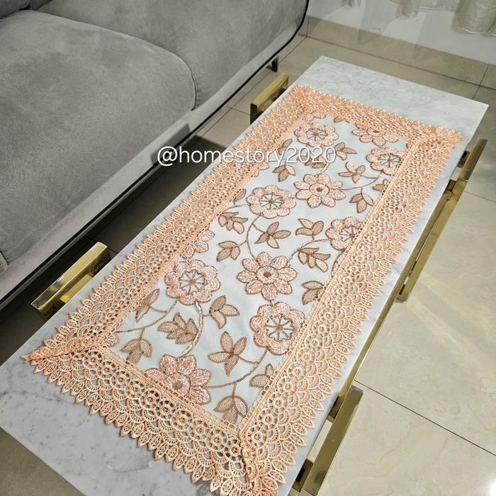 Taplak Meja Tamu Renda Bordir Mewah