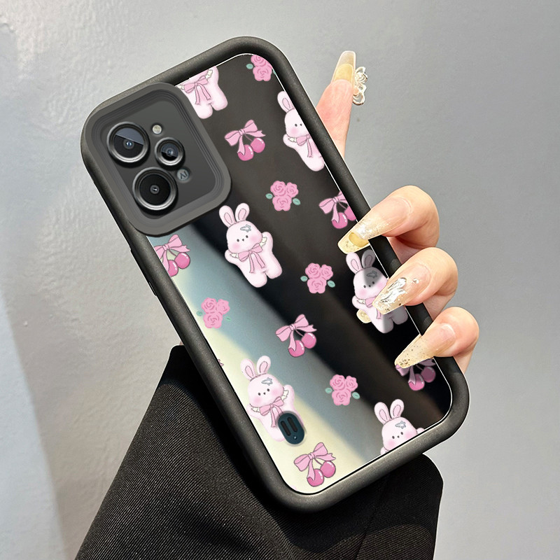 Casing Hp Realme C31 Case Casing HP beruang layar penuh Softcase pelindung silikon Kesing cermin bar