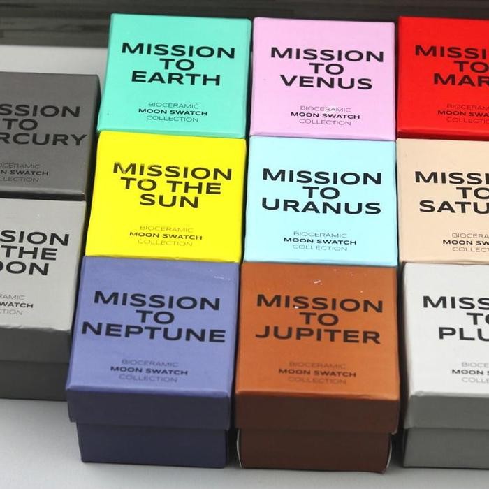 Jam Tangan Wanita Swatch X Omega Moonwatch 4Cm Chrono Variasi Plus Box