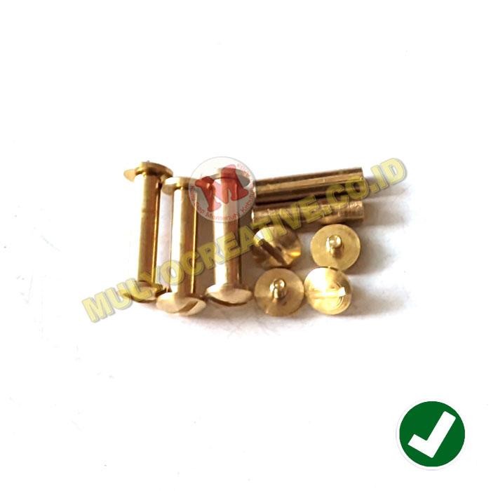 

Baut Gold Paku Jilid Kalender Ukuran 20 mm Mur Baut Sabuk Kulit 2 Cm PREMIUM