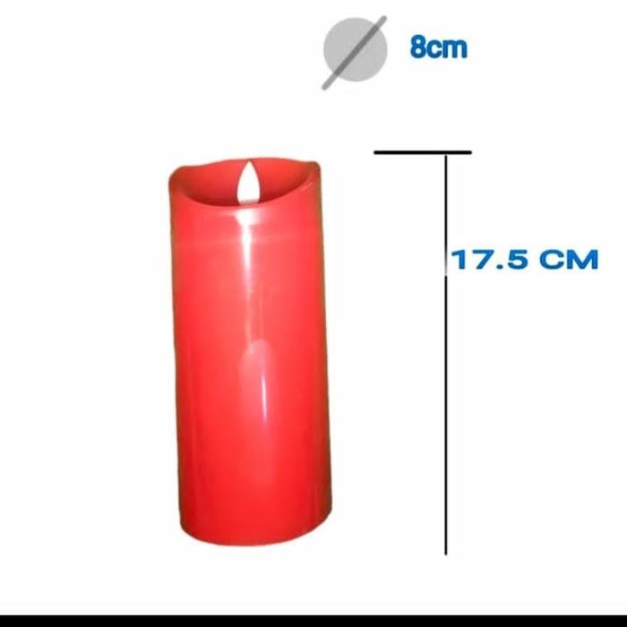 Lilin merah besar led charge