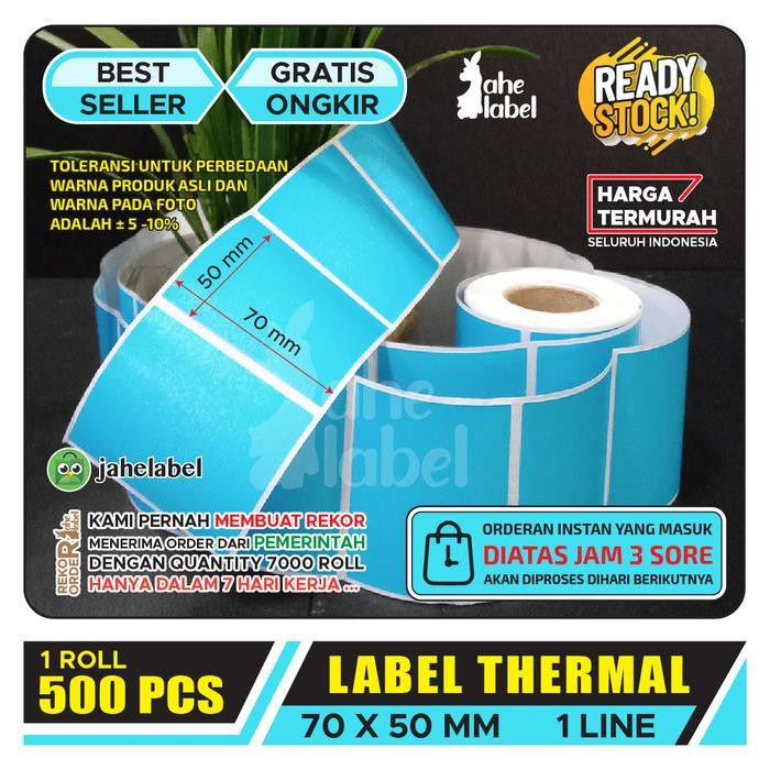 

Label Stiker Direct Thermal 70 X 50 Blue