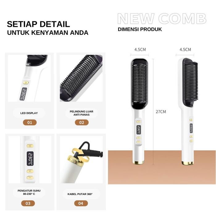 Catokan Sisir 2 In 1 Catok Pelurus Dan Curly Rambut Straightener