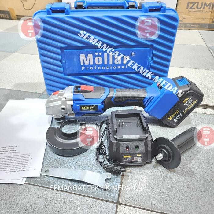 Cag20550 Gerinda Tangan Baterai Cordless Angle Grinder 4" 4Ah Mollar