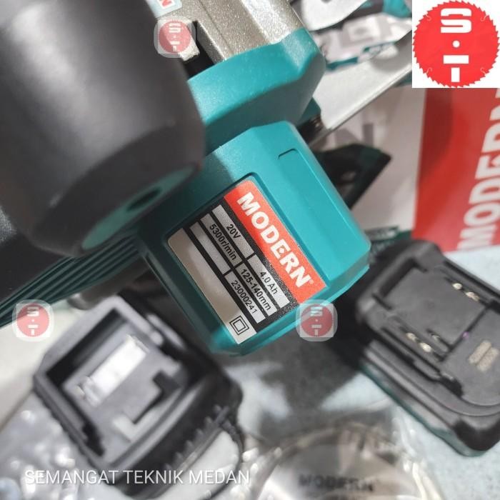 M63 Cordless Baterai Brushless Gergaji Circular Saw 5,5" Modern M-63