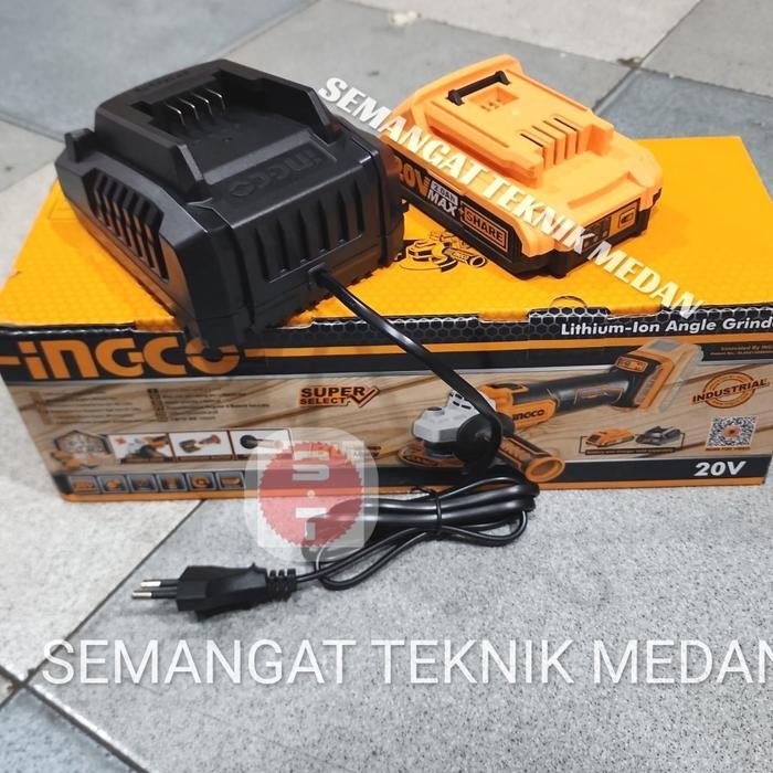Cagli201008 Gerinda Baterai Cordless Grinder 4" Brushless 2Ah Ingco