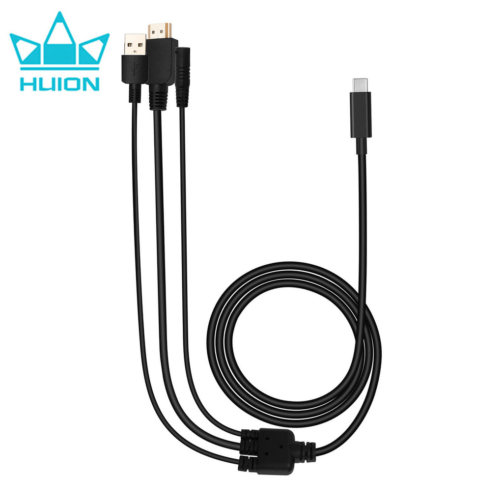 Huion 3 In 1 Cable for Kamvas 22 Kamvas 22 Plus Graphics Tablet Monitor Pen Display