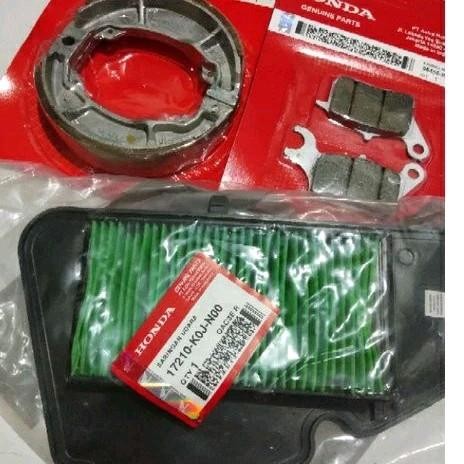 PAKET FILTER UDARA KAMPAS REM BLKG DAN DEPAN HONDA BEAT DELUXE BEAT STREET FI SCOOPY FI NEW ESP 2021