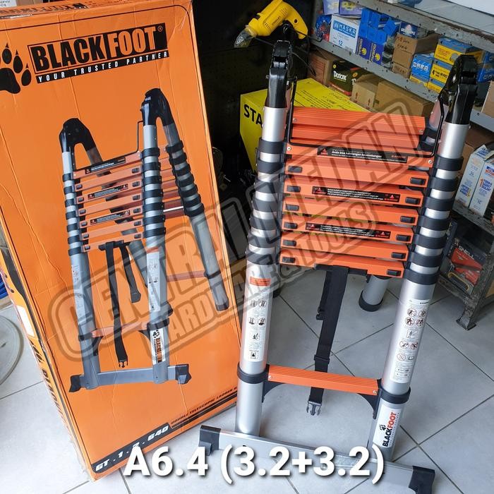 

Terlaris Tangga Lipat Teleskopik Model A 6.4M 6.4 M Meter (3.2+3.2) Blackfoot