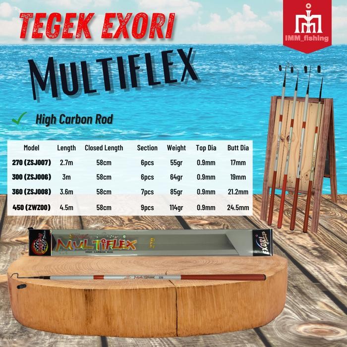 TEGEK EXORI MULTIFLEX Tongkat Pancing Fishing Rod Pole