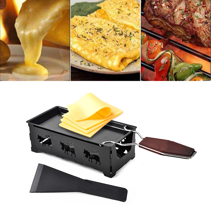Grill Cheese Raclette Set Non-stick Griller Mini BBQ Cheese Board Baked Cheese Oven Iron Swiss