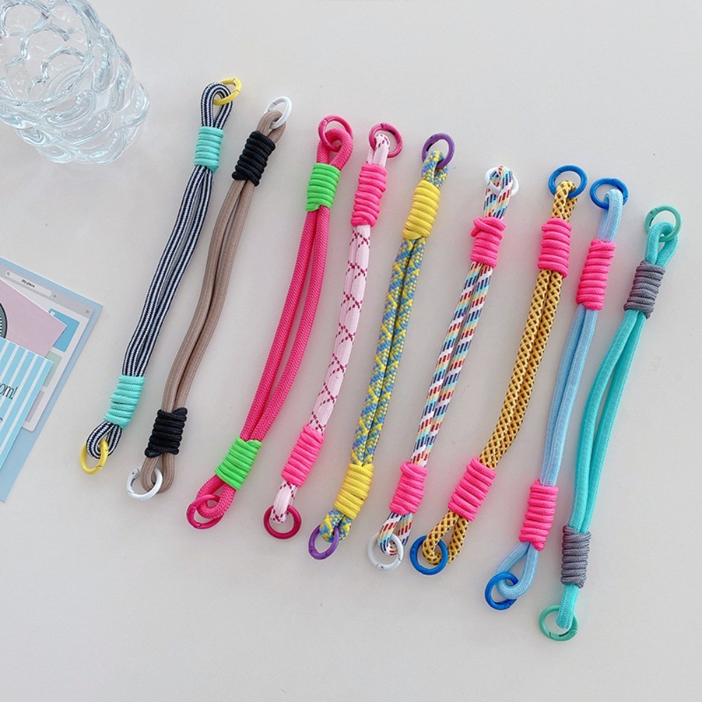 IMPORT Luxury Detachable Rope Lanyard Strap Rainbow Portable Wrist Strap Braided Bag Chain Strap Bag