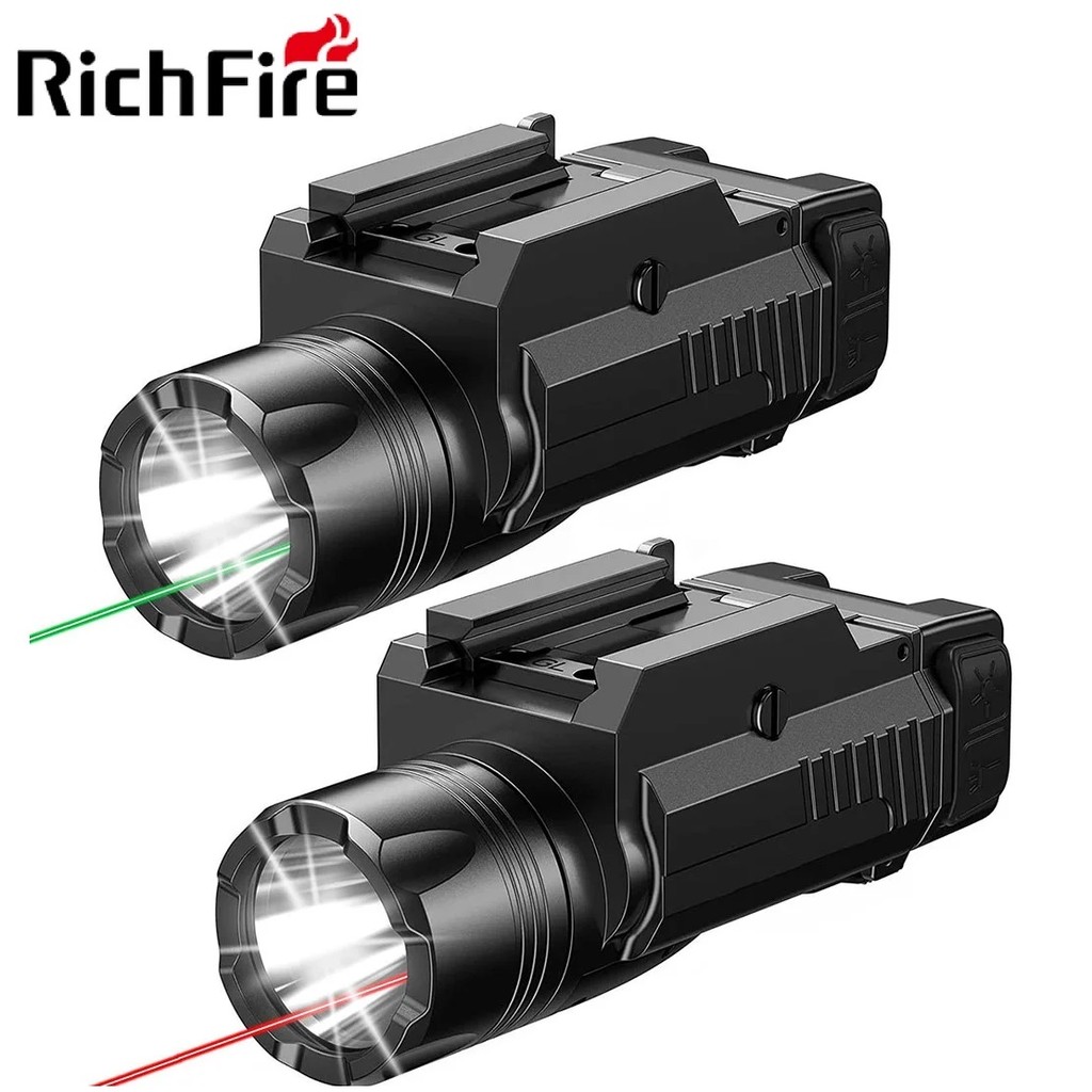 Original Richfire Pistol Flashlight Laser Combo 1000LM Gun Torch Tactical Weapon Light for Glock Tau