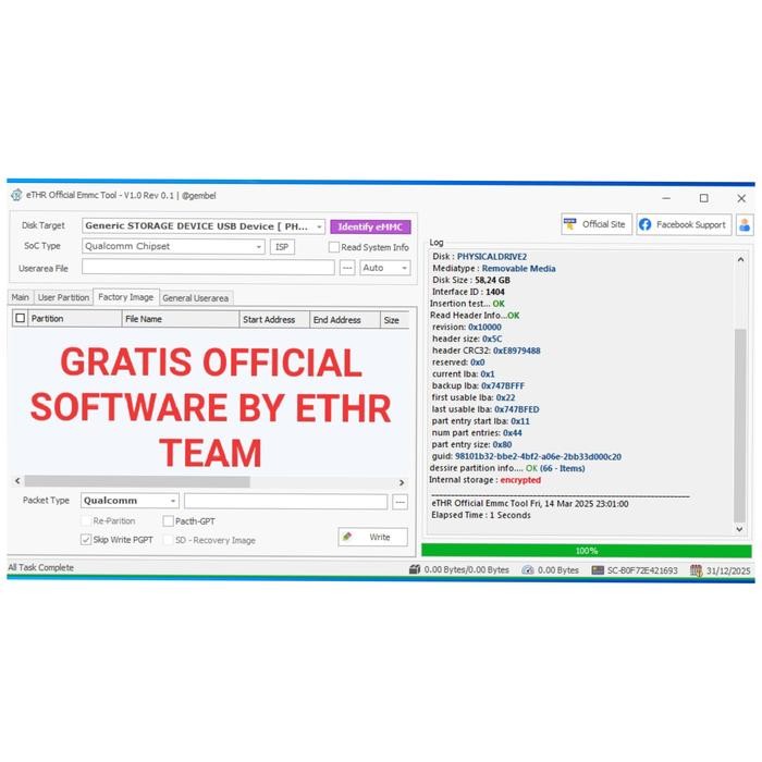 ETHR PENGGANTI EIP TOOL DIRECT ISP EMMC TANPA BOX (NOT UMT HYDRA ISP)