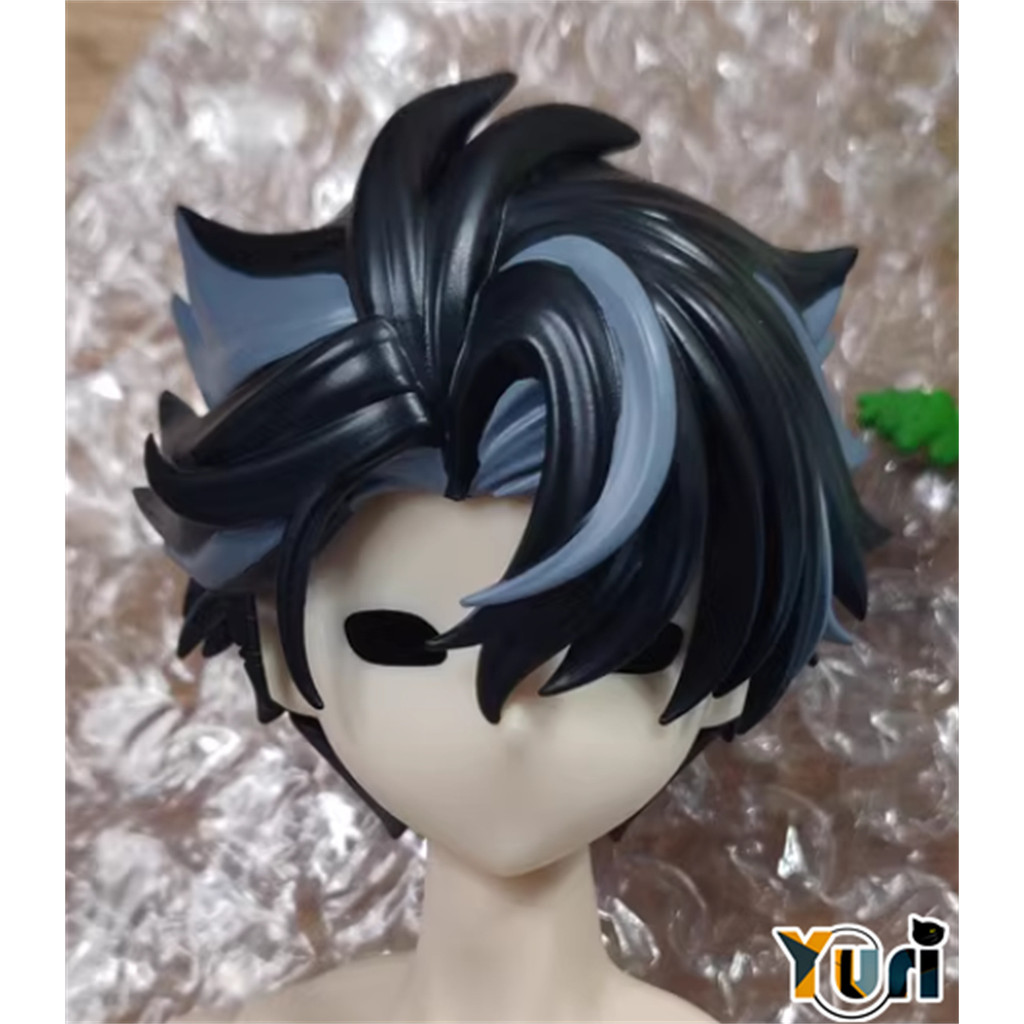 New Limited Genshin Impact Childe Wriothesley Handmade OB11 Colored Hair Wig Mask Earring Game