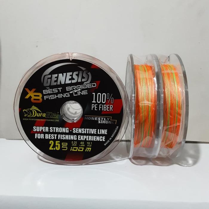 SENAR PANCING DURAKING GENESIS PE 40LB 18.1KG 0.25MM 2.5 CONNECTED