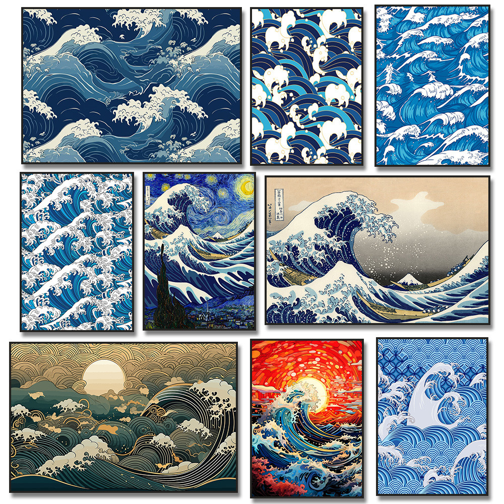 The Great Wave Of Kanagawa Japanese Ukiyo-E Vintage Canvas Art Poster And Prints Wall Painting