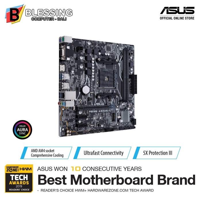 Motherboard Asus Prime A520M-K (AM4, A520, AMD) / Asus Prime A520M-K