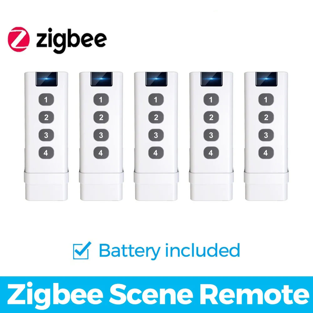 Tuya ZigBee Smart Scene Switch 4 Gang Remote Portable For Smart Home