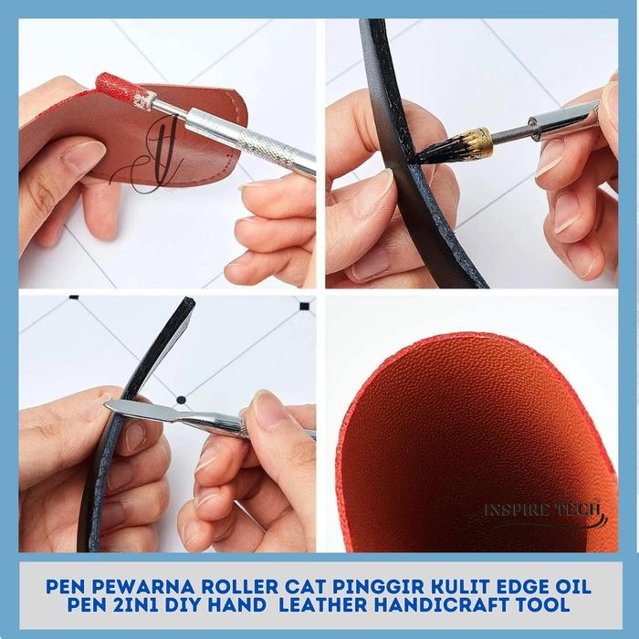 

Pen Pewarna Roller Cat Kulit Edge Oil Pen 2In1 Diy Hand Craft Tool