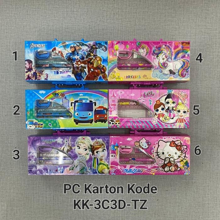 

Pencil Case Karton Karakter 3D Kode 3 Susun KK-3C3D-TZ / Tempat Pensil