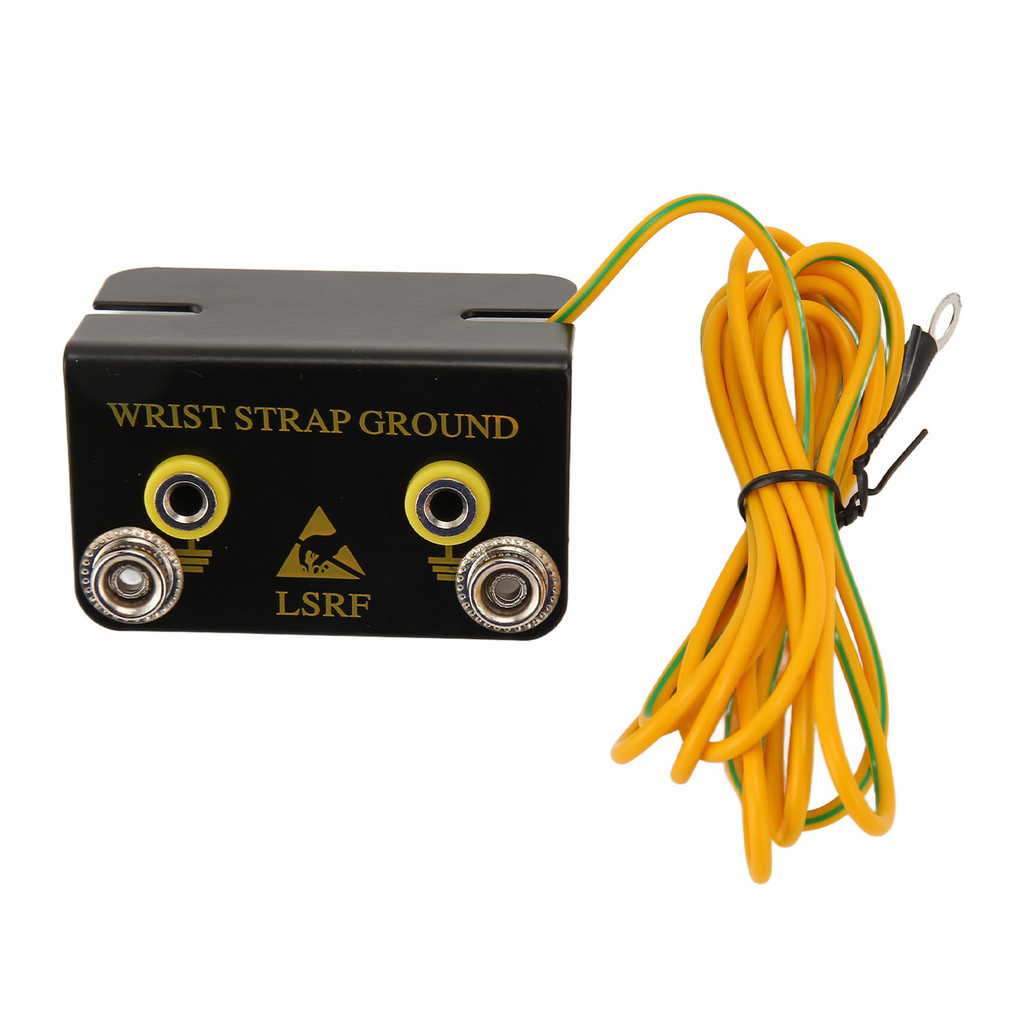 ESD Wrist Strap Grounding Socket 2 Hole Grounding Plug for ESD Wrist Straps with 1.6m Cable Anti Sta