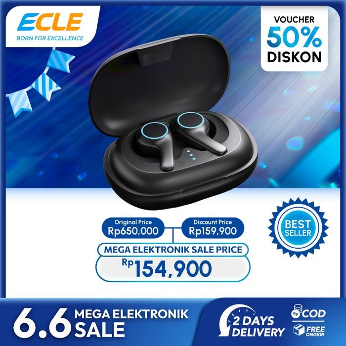 (Expert) [New Launch] ECLE P5 TWS Earphone Bluetooth Headset Bluetooth 5.1 True
