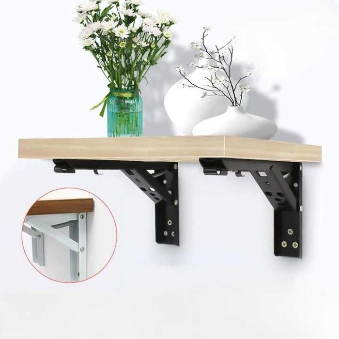 SIKU ENGSEL RAK DINDING TEMBOK LIPAT STAINLESS BRACKET HOOK SIKU BESI