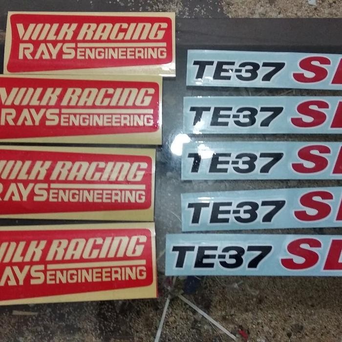 Cutting Sticker/Stiker Te-37Sl & Volkracing Te37Sl Satu Paket (10Pcs) Terlaris
