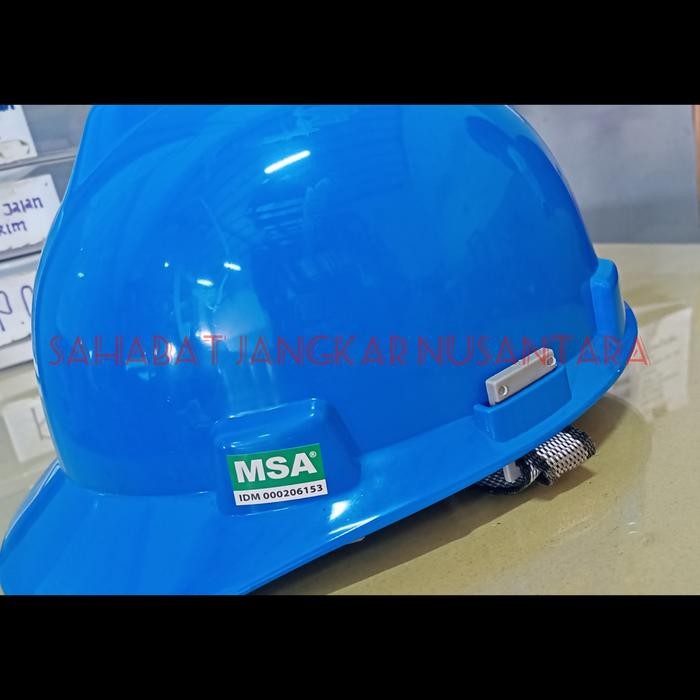 Helm Proyek Biru + Tali Dagu MSA Lokal