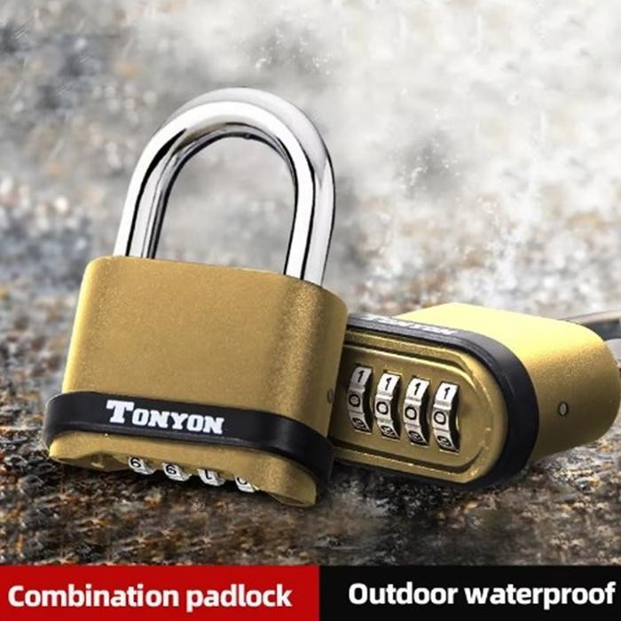 Gembok Padlock Kode Angka Kombinasi 4 Dit Anti Air Gembok Padlock Kunci untuk Pagar Rumah Anti