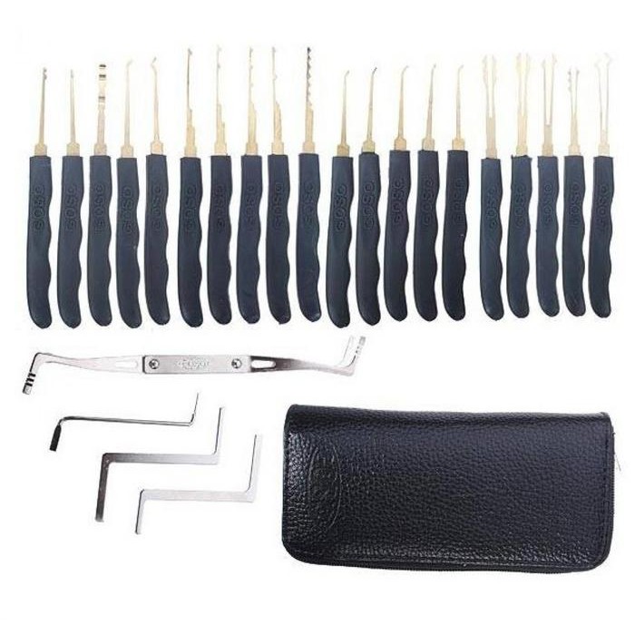 24 Set Goso Alat Pembuka Gembok Pintu Lock Pick Terlengkap