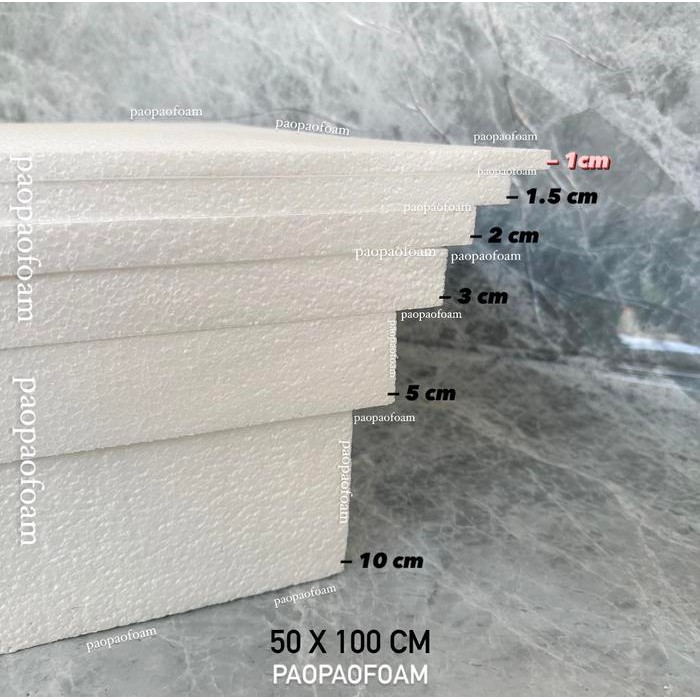 PREMIUM Styrofoam Gabus Lembaran 50 x 100 cm tebal 1 cm