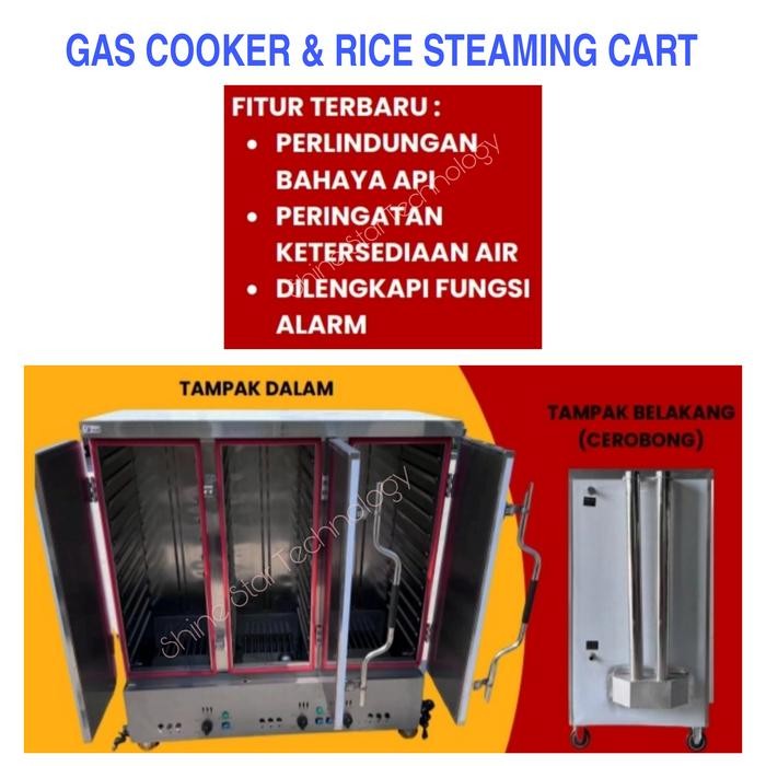 PREMIUM Gas Cooker & Rice Steaming Cart Fomac RSC-GYR8, RSC-GYR12, RSC-GYR24, RSC-GYR36 Penanak