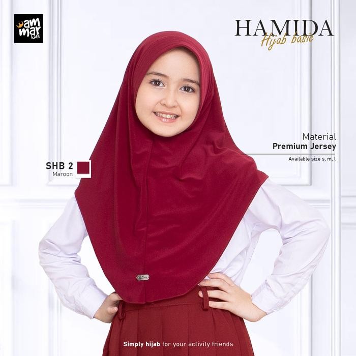 (Expert) Jilbab Sekolah Anak SD Merah Maroon Ammar Kids Hamida Hijab Premium