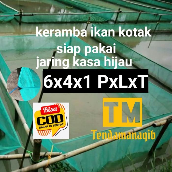 Jaring Keramba Ikan 6X4X1 Kasa Hijau Pxlxt