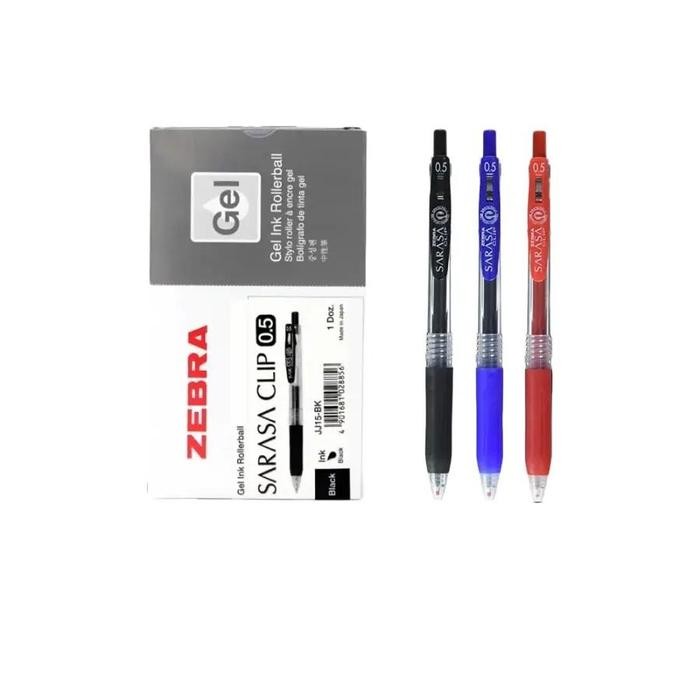 

Pulpen Zebra Sarasa Clip Gel 0.5/0.7 mm - Hitam Biru Merah Lusinan (1 Pack 12 Pcs)