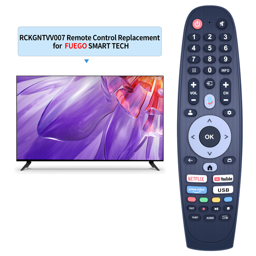 New Remote Control For Fuego Altus Smart Tech Kogan Rckgntvv007 Profilo Aa Starsat Jvc Geepas Smart