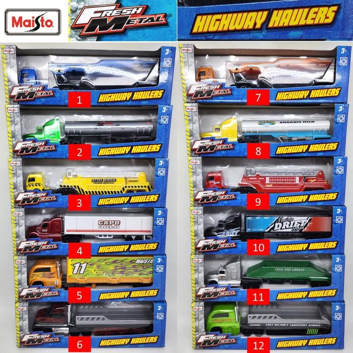 DIECAST MINIATUR TRUK FRESH METAL HIGHWAY HAULERS MAISTO 1:87
